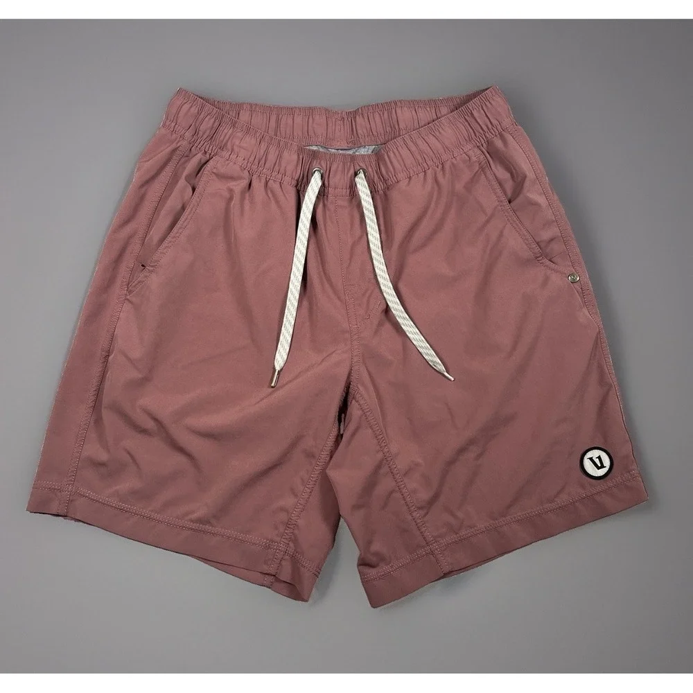 Vuori Mens Kore Short Size Small Mauve Clay Pink Lined Hybrid Workout 7 V302